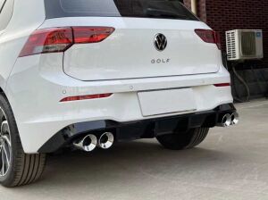 Volkswagen Golf 8 Uyumlu Yedek Parça R Sağ Sol Çift Çıkış Difüzör Piano Black