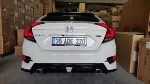 Honda Civic Fc5 Uyumlu Yedek Parça 2016-2021 Omurga Led Stop Transparan