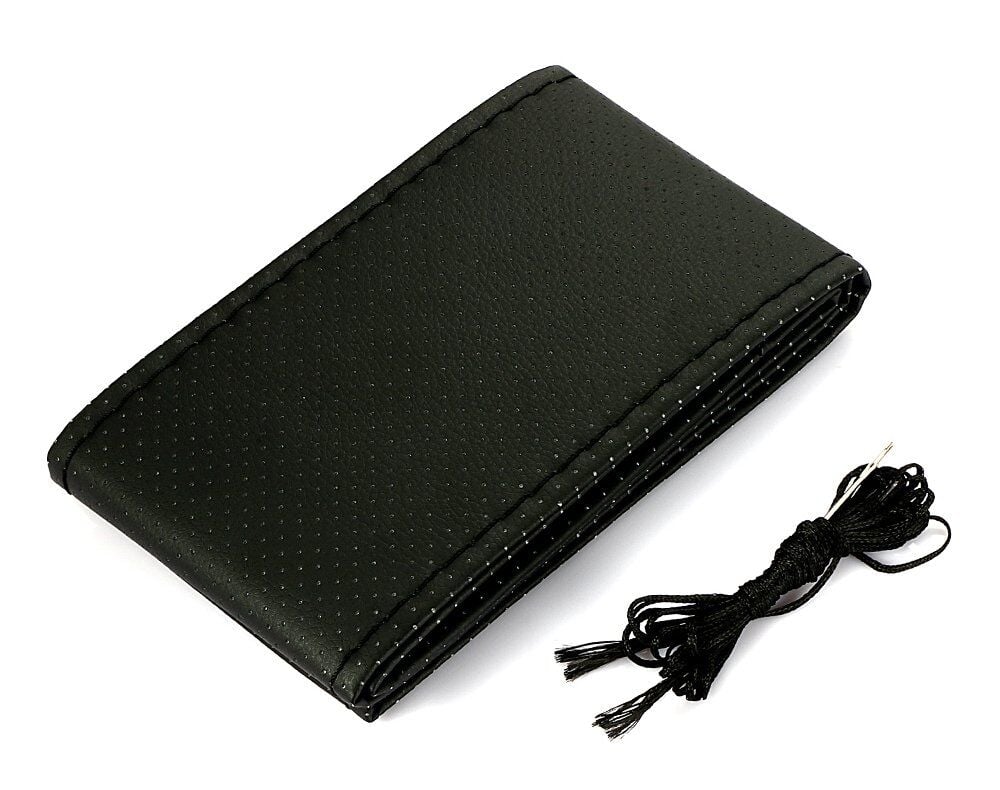 Deri Direksiyon Kılıfı Siyah - Gri Dikişli