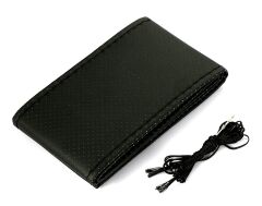 Deri Direksiyon Kılıfı Siyah - Gri Dikişli