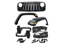 Jeep Wrangler Jk 2007-2017 İçin Uyumlu 2019+ JL Makyajlama (Panjur+Dodik+Çamurluk+Davlunbaz+Led)
