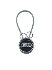 Audi Çelik Telli Metal Anahtarlık Siyah