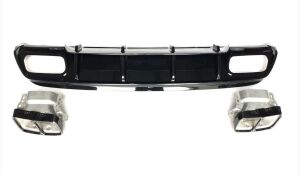 Mercedes W176 16-18 A45 Uyumlu Yedek Parça AMG Difüzör Siyah Egzoz