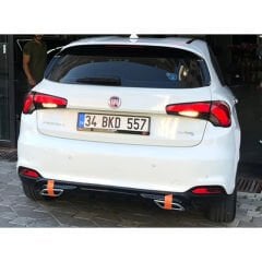 Fiat Egea 2015 HB Difüzör Sport +Egzos Ucu (Krom) P Black Set