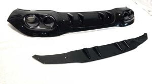 Mercedes A45 W177 HB 2019+ Uyumlu Yedek Parça Difüzör & Siyah Egzoz Seti