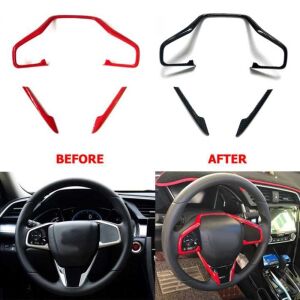 Honda Civic Uyumlu Yedek Parça Fc5 2016-2021 Direksyon Kaplama Seti Kırmızı 3 Parça