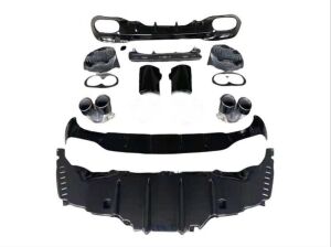 Mercedes Uyumlu W118 CLA 2019-2022 İçin Uyumlu Yedek Parça CLA45 Difüzör ve Egzoz Seti (Siyah Egzoz İle)