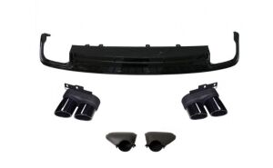 Audi A6 2019+ İçin Uyumlu  Yedek Parça S6 Difüzör & Siyah Egzoz Seti- (S-line İçin)