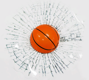 Basketbol Toplu 3 Boyutlu Kırık Cam Sticker