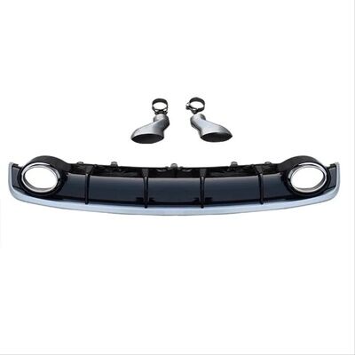 Audi A7 2016-2018 İçin Uyumlu RS7 Difüzör (Siyah- Gri Çizgi)