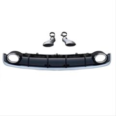 Audi A7 2016-2018 İçin Uyumlu RS7 Difüzör (Siyah- Gri Çizgi)