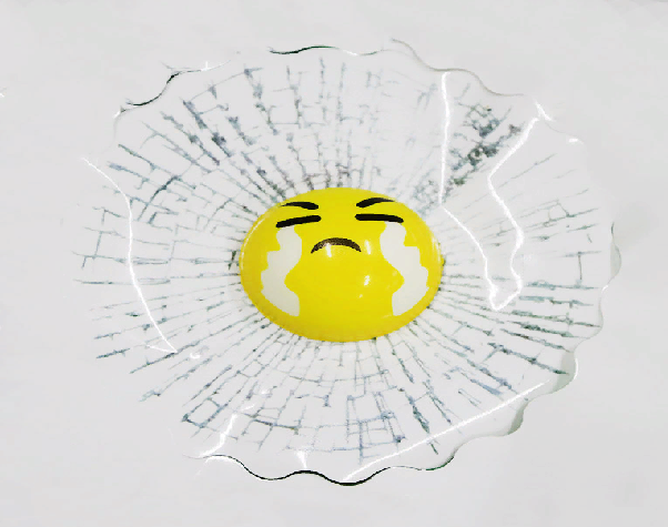 Emoji Toplu 3 Boyutlu Kırık Cam Sticker