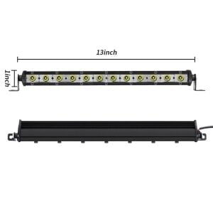36W 32.5cm Düz Tek Sıra Üniversal Delici Sis Lambası Led Bar