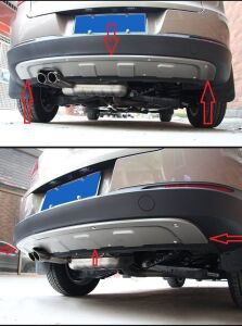Volkswagen Tiguan 2008-2015 Uyumlu Yedek Parça Ön ve Arka Difüzör / Metal