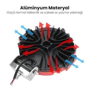 51W CRE Power Led Üniversal Yuvarlak Sis Lambası 17 Ledli Kırmızı