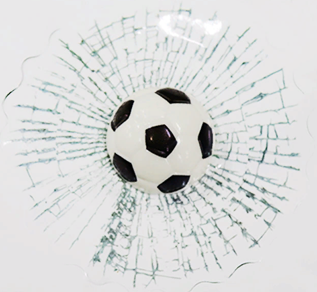 Futbol Toplu 3 Boyutlu Kırık Cam Sticker