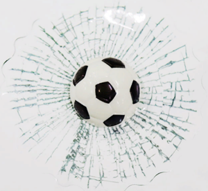 Futbol Toplu 3 Boyutlu Kırık Cam Sticker
