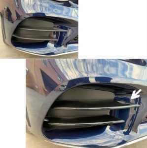 Mercedes W205 2019+ Uyumlu Yedek Parça Sis Kaşları 4 Parça (Sis Bıçakları) (Piano Black)