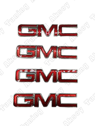 GMC Yapıştırma Bagaj Logosu 4Lü Kırmızı