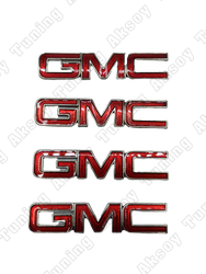 GMC Yapıştırma Bagaj Logosu 4Lü Kırmızı