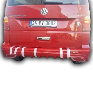 Volkswagen Transporter T7 Uyumlu Yedek Parça Difüzörlü Arka Tampon Eki Boyasız