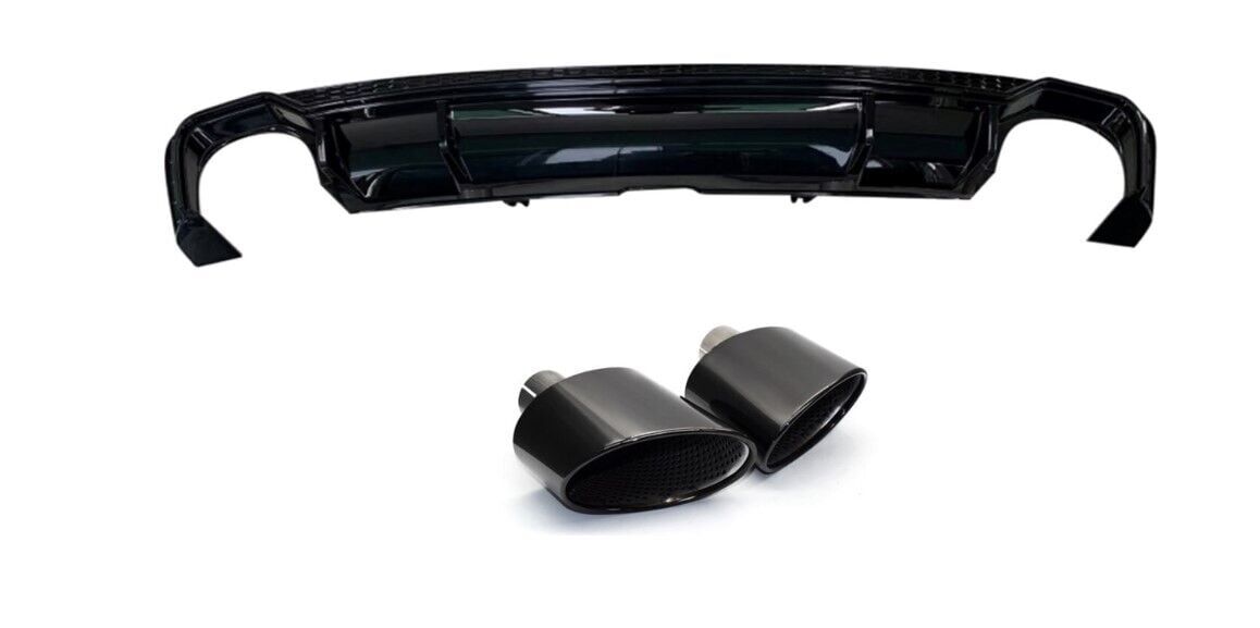 Audi A5 2016-2019 İçin Uyumlu  Yedek Parça RS5 Difüzör Ve Egzoz Seti(S Line için)