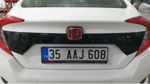 Honda Civic Fc5 2016-2020 Uyumlu Yedek Parça Bagaj Kapağı Plaka Üst Kaplaması Piano Black