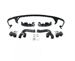 Audi Q8 2019+ İçin Uyumlu SQ8 Difüzör & Siyah Egzoz Seti (Sline ve Sq8 ile Uyumlu)