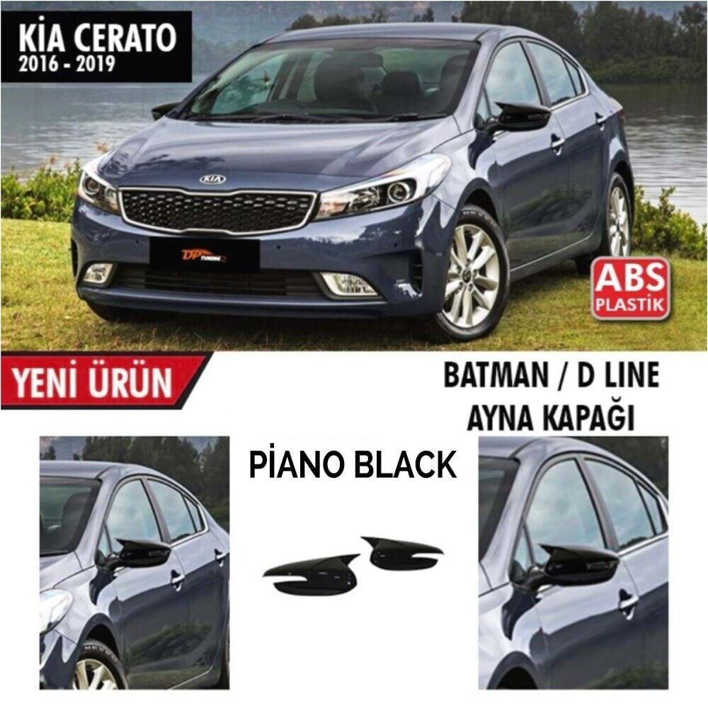 Kia Cerato 2016-2019 Uyumlu Yedek Parça Batman Yarasa Ayna Kapağı Sinyalli Piano Black