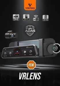 VRLens 2 Kameralı 10'' Touch Screen-Adas+Bsd-4k+2k-Loop Recording-Wifi-G Sensor