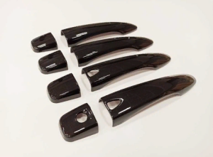 Nissan Qashqai 2014-2020 Uyumlu Yedek Parça Kapı Kolu Kaplama - Piano Black ( Smart Key )