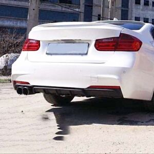 BMW 3 Serisi F30 2012-2018 Uyumlu Yedek Parça M Difüzör Sol Çift Çıkış - Piano Black