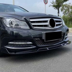 Mercedes W204 2007-2014 C Serisi Uyumlu Yedek Parça Ön Lip Brabus- Pıano Black (Parlak Siyah) (AMG)