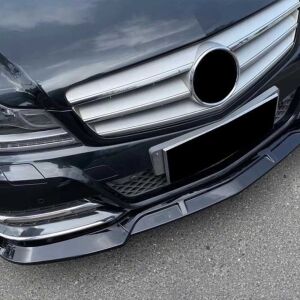 Mercedes W204 2007-2014 C Serisi Uyumlu Yedek Parça Ön Lip Brabus- Pıano Black (Parlak Siyah) (AMG)