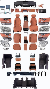Mercedes W221 Uyumlu Yedek Parça  W223 Dizayn Taba Koltuk, Kapı Döşeme, Kolçak, Ön Göğüs, Hayalet Gösterge Dönüşüm Seti