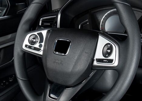 Honda Civic FC5 2016-2020 Uyumlu Direksiyon Kaplaması 2 Parça- Silver