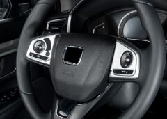 Honda Civic FC5 2016-2020 Uyumlu Direksiyon Kaplaması 2 Parça- Silver