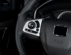 Honda Civic FC5 2016-2020 Uyumlu Direksiyon Kaplaması 2 Parça- Silver