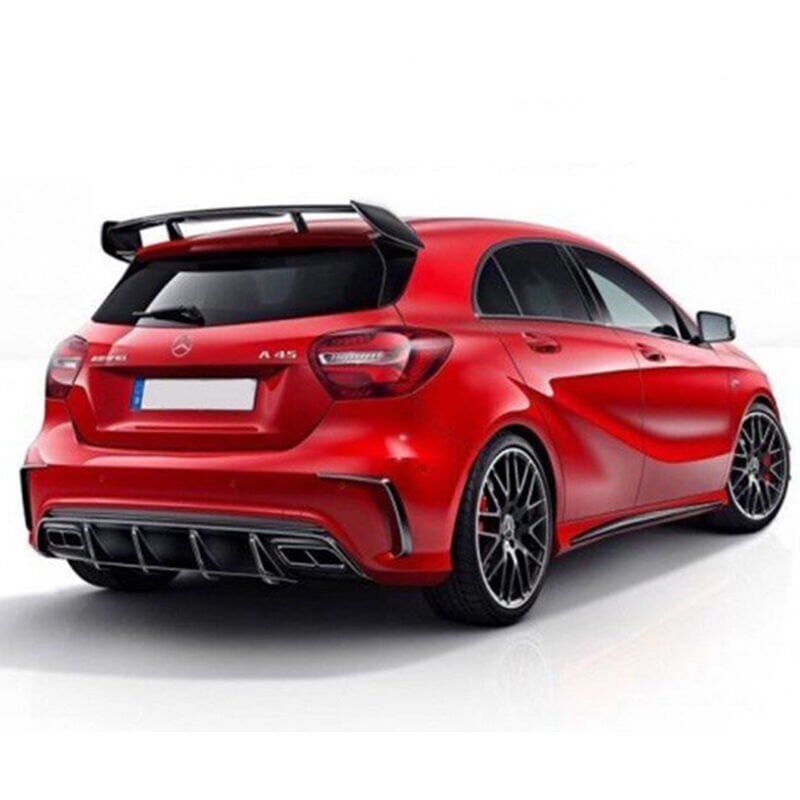Mercedes A180 A45 Uyumlu Yedek Parça 4 Parça Spoiler Boyasız Fiber