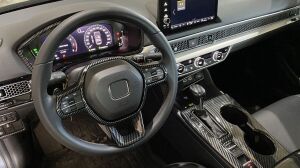 Honda Cıvıc FE1 2022 Için Uyumlu Dıreksiyon Kaplama Seti 2 Parça - Karbon