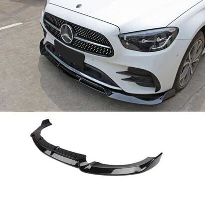 Mercedes W213(2020+) E Serisi Uyumlu Ön Lip - Piano Black (Parlak Siyah)