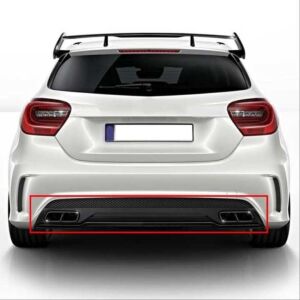 Mercedes W176 12-15 A45 Uyumlu Yedek Parça Difüzör & Egzoz Seti (Parlak Siyah) - Siilver Egzoz İle (Amg Paket İçin)