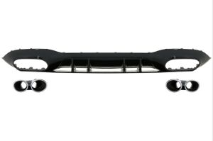 Mercedes W177 Sedan 2019+ Uyumlu Yedek Parça Difüzör & Egzoz Seti- Silver Egzoz İle