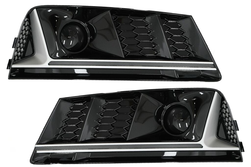 Audi A4 B9 Sedan 2016-2018 RS4 Dizayn Silver Mercekli Sis Kapağı