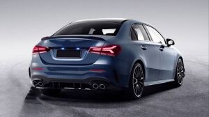 Mercedes W177 Sedan 2019+ Uyumlu Yedek Parça Difüzör & Egzoz Seti - Siyah Egzoz İle