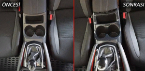 Nissan Qashqai 2014-2020 Uyumlu Yedek Parça Orta Bölme Kaplama - Carbon