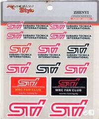 Subaru STI Sticker 14 Adet