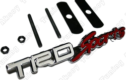 TRD Sports Beyaz-Kırmızı Metal Panjur Logosu