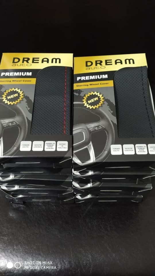 Dikmeli Direksiyon Kılıfı Düz Siyah