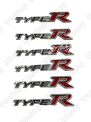 TypeR Siyah-Kırmızı Bagaj Logosu 6Lı